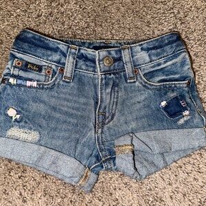 Ralph Lauren Girls Distressed Denim Short 3T